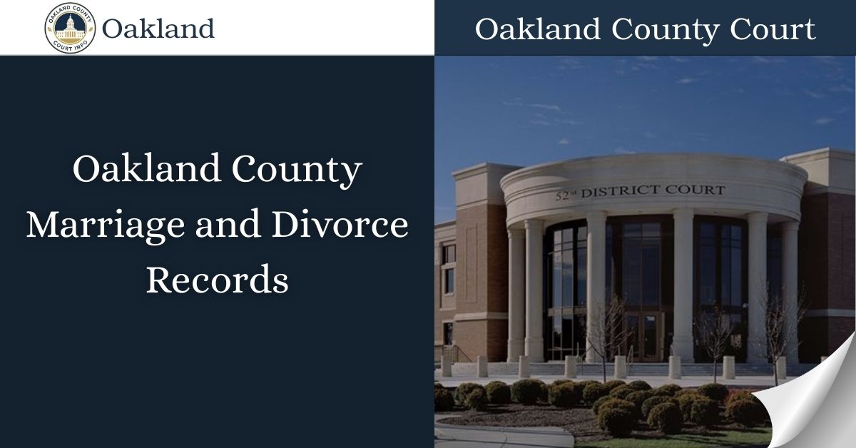 Oakland County Marriage and Divorce Records